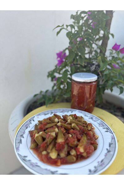 Aydın Enginar Köy Ürünleri 660 cc Cam Kavanozda Domates Soslu Taze Bamya Kons...
