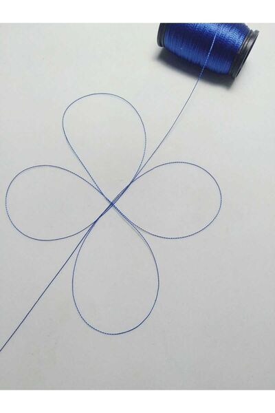 Eskişehir hobi sanat 0,2 mm 30 μέτρα ροζάριο κορδόνι Saks μπλε χρώμα (πιο λεπτό κορδόνι ροζάριο) (Κατάλληλο για κολιέ με κορδόνι)