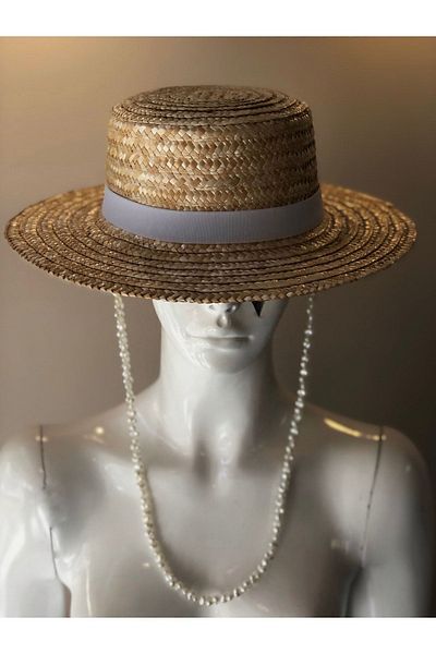 DESS DESIGN Gıa Straw Hat (Straw Hat with Pearls)