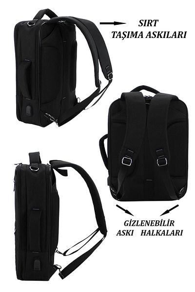 Case Club Unisex Hand and Backpack 15,6'' Αδιάβροχο ύφασμα με θήκη φορητού υπολογιστή και συσκευή USB