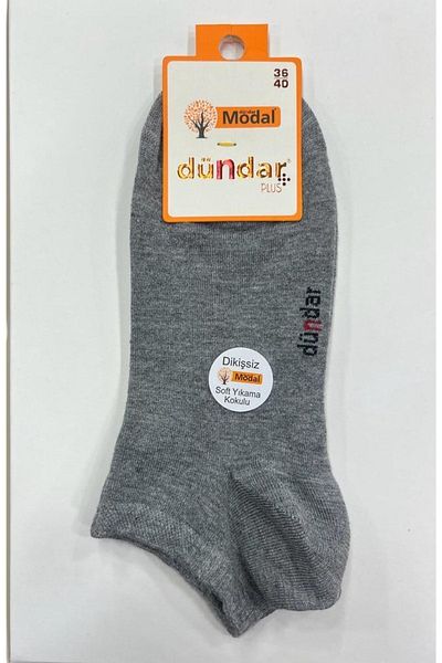 Dündar Set of 6 Unisex Gray Modal Seamless Booties Socks