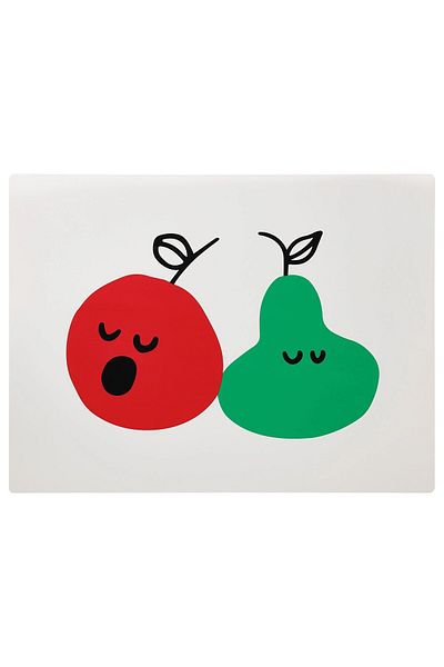 IKEA 40x30 cm Μοτίβο - Αντιολισθητικό Βρεφικό Σερβίτσιο Πολυπροπυλενίου Λευκό