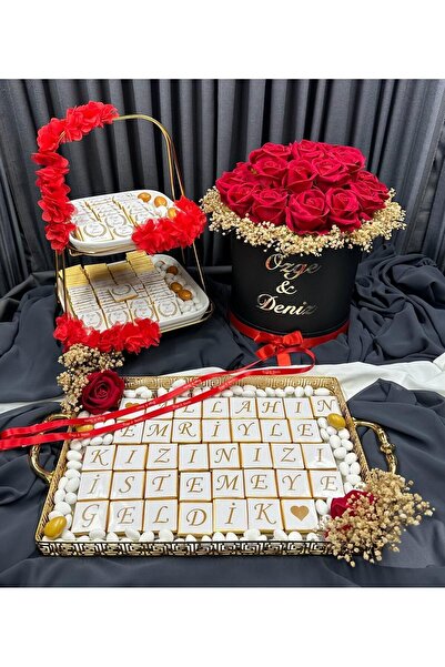 Eminönü Baskı Merkezi Kız İsteme Çikolatası İsteme çiçeği Söz,Nişan,Düğün,Kına Söz Nişan Kurdelesi hediyeli