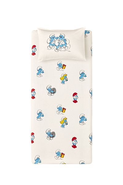 krchm Smurfs by Karaca Cuteness - Set de cearșafuri de o singură persoană