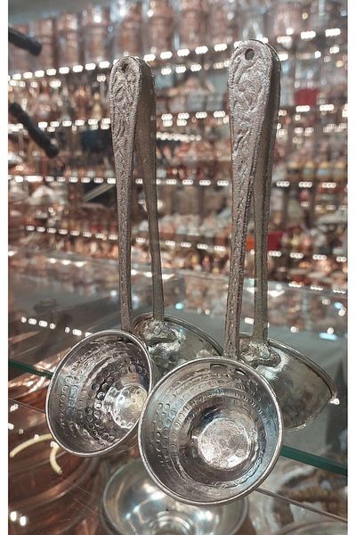 Bakır Center Copper Ladle Copper Spoon Small Elegant Stylish Ayran Ladle 2-piece set