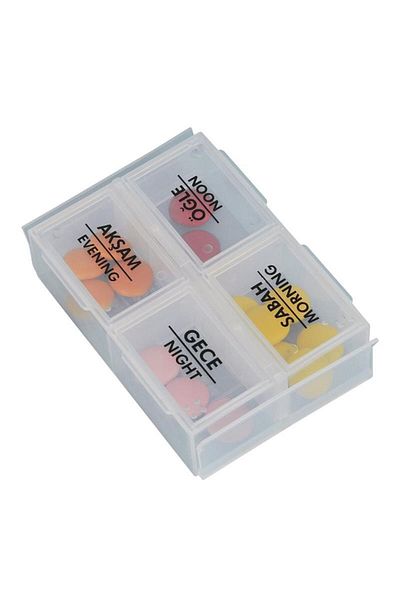 YeniBazaar 4 Meals Daily Pill Medicine Storage Carry Box Medicine Reminder (4582)