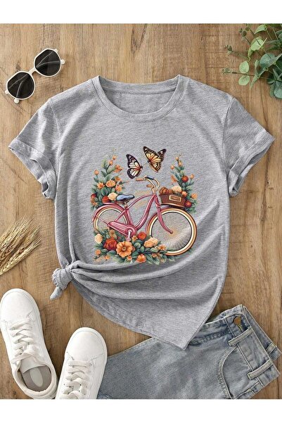 Mella&Co Women's Oversize Crew Neck Printed T-Shirt