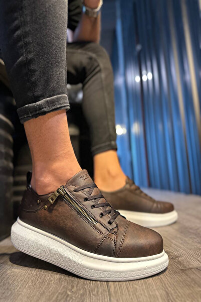 Rainon Store Matte Brown LeatHer Men's Sneakers - complementary for Every combination