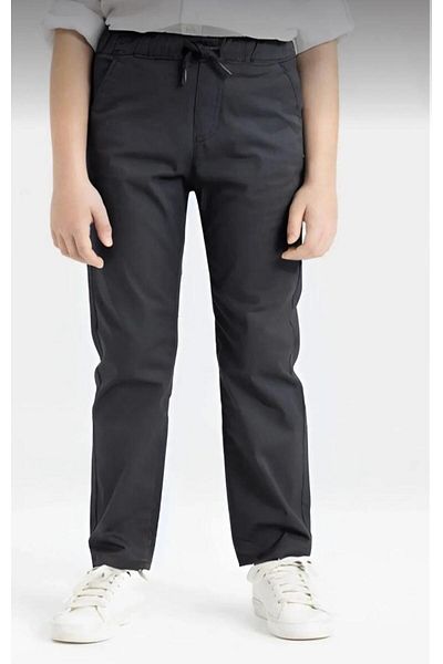 MaviMoure UNISEX Kids Ribbed Waist canvas School Pants - Lace-up