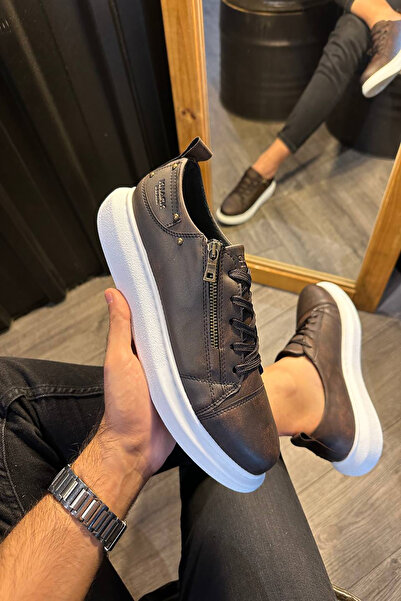 Rainon Store Matte Brown LeatHer Men's Sneakers - complementary for Every combination