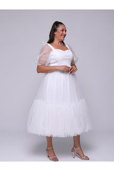 Asees Βραδινό φόρεμα από τούλι με λαιμόκοψη Karina Sweetheart