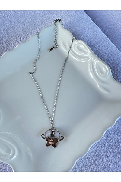 MİNİK ADIMLAR Minik Adımlar İsimli Kelebek Çelik Kolye İsme Özel