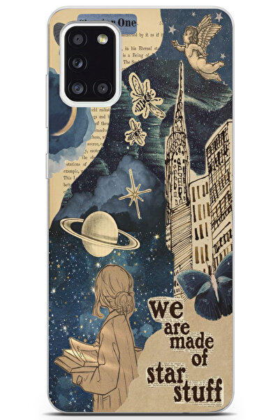 moonset Samsung Galaxy A31 Uyumlu Star Stuff Tasarımlı Baskılı Şeffaf Telefon...