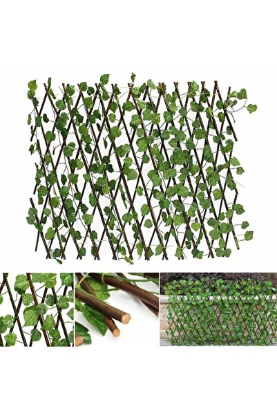 GoldPrestij Dekoratif Yapay Akordiyon Çit Sarmaşıklı Bahçe Balkon Teras Çiti ...