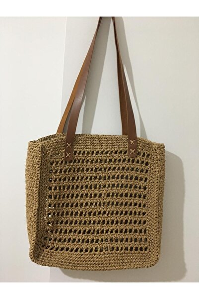 sizenelazım Binoche Bags El Yapımı Doğal Lifli Kağıt İp Omuz Çantası