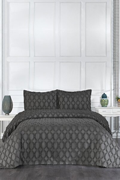 Levanzo Çift Kişilik Yatak Örtüsü Valentina Antrasit
