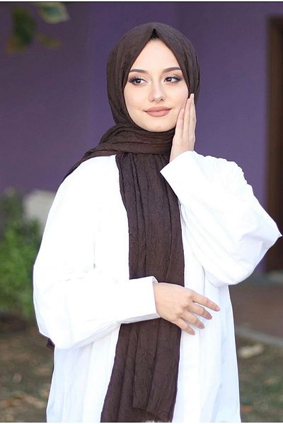 Mides scarf Μοντέλο σάλι Bamboo Kraş - Bitter Brown