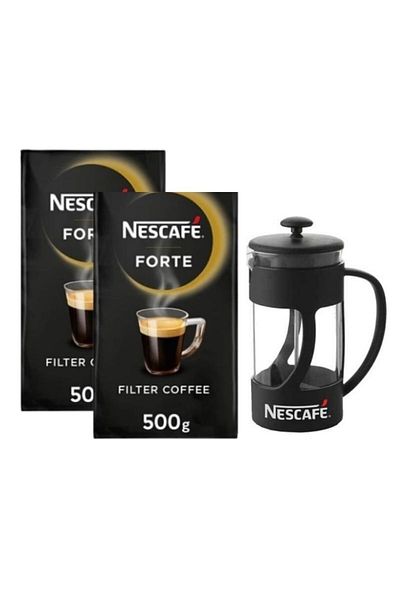 Nescafe Forte Filter Coffee - 500g 2 Pack French Press Gift