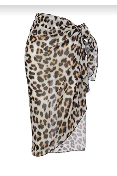ARHEZ TEKSTİL Fırfırlı leopar desenli pareo