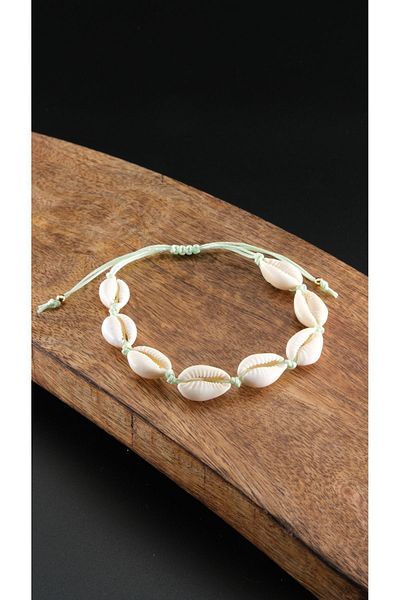 Chillin' Seashell - Colorful String Anklet Bracelet, Adjustable