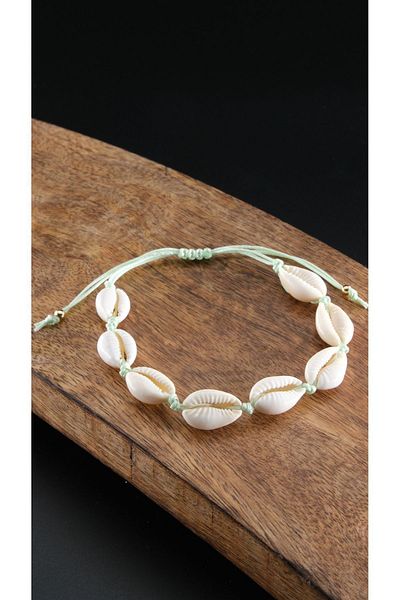 Chillin' Seashell - Colorful String Anklet Bracelet, Adjustable