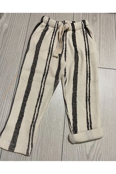 Pamuk şekeri çocuk giyim Striped Knitted Trousers for Boys