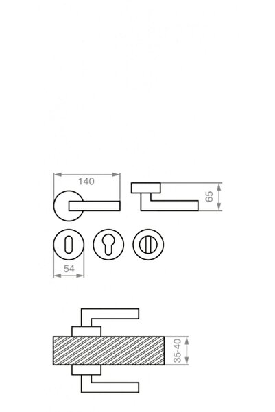 İyem Sofuoğlu Lüx Zamak Rosette Door Handle (Room - Interior Door Handle) Diamond Nickel Satin