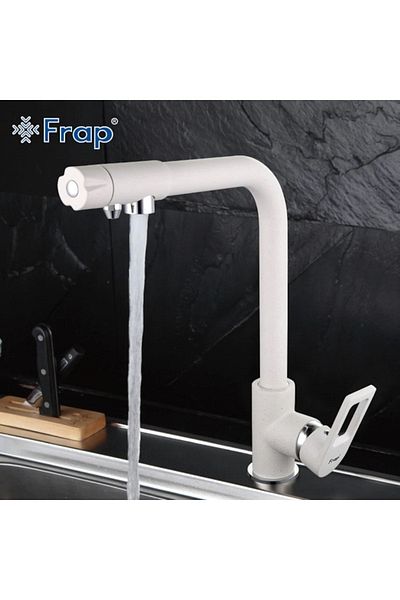 OEM Kitchen Sink Faucet White Dual Flow Water Purification Outlet New Design Invoiced Imported