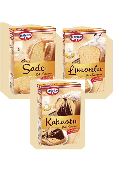 Dr. Oetker Dr.Oetker Sade Kek Karışım 450 g Limonlu Kek Karışım 440 g Kakaolu Kek Karışım 350 g 3 Lü Set