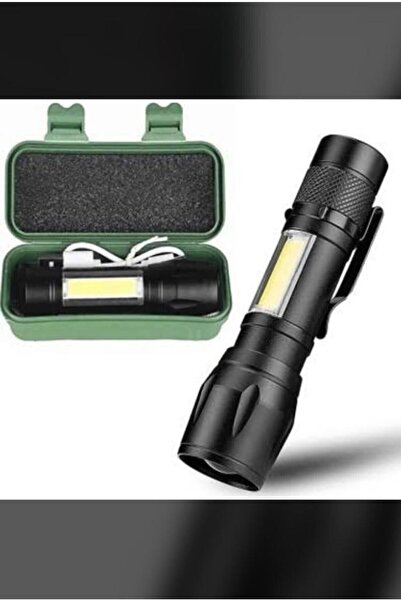 gold honey Ledli Ve Zoomlu 2 Km Menzilli Alüminyum El Feneri Metal Zomlu Fener