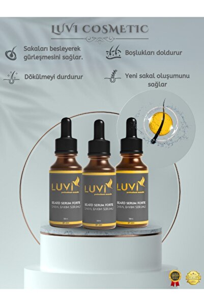 Luvi LUVİ Gürleştirici Ve Besleyici Sakal Çıkartıcı Serum 3 lü Set (50ml+50ml...