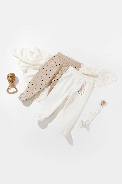 BabyCosy Organic Giraffe Patterned 2-Piece Trousers with Booties