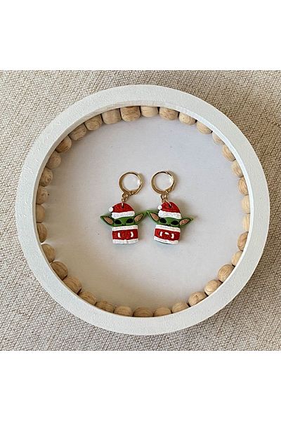 KARYA Baby Yoda Christmas Earrings