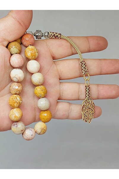 Yasamtohumu 12 мм камінь яшма, фасетований, 17 штук, чотки Ефе - 9955-EFE