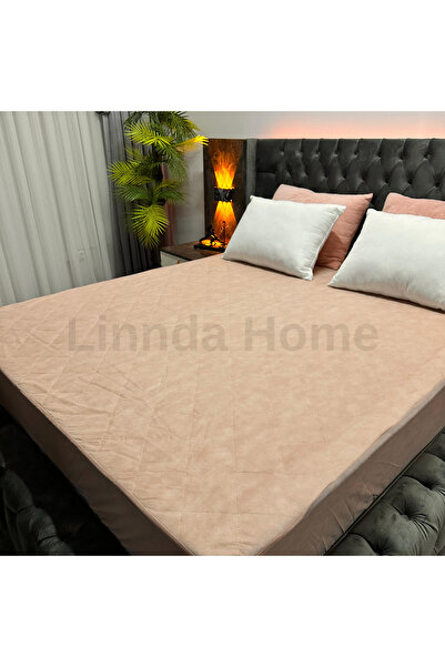 Linnda Home Çift Kişilik Renkli Alez Pudra Kapitone Yatak Koruyucu Fitted Ale...
