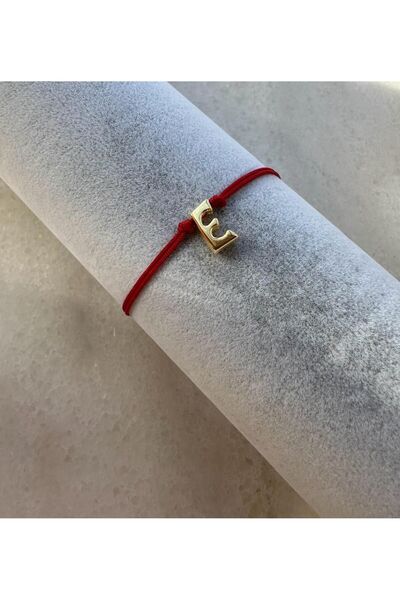 LUCKY ACCESSORIES Red Letter Lucky Bracelet Letter E