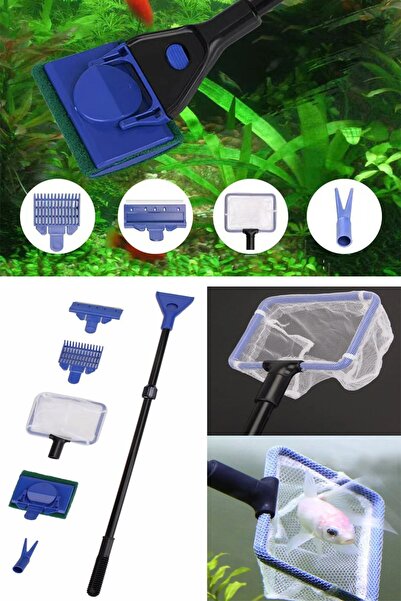 Riddex 5 in 1 Uzun Saplı Akvaryum Cam Pislik Temizleme Bakım Seti Sünger Sile...