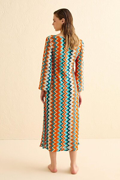 AQUELLA Colorful Knitwear Beach Dress with Ring Buckle Detail