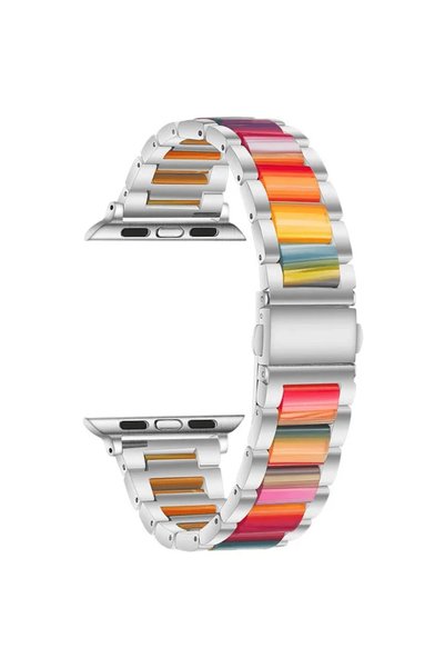 Quse Apple Watch 46mm/45mm/44mm & Series 1-3 42mm ile Uyumlu Seramik Metal Ko...