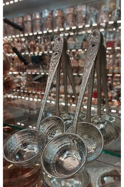 Bakır Center Copper Ladle Copper Spoon Small Elegant Stylish Ayran Ladle 4-piece set