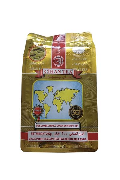 cihan tea 200 gr Cardamom Bulk - Black Ceylon Tea with Cardamom
