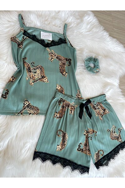 Pijamacs Pegasus mintás zöld rövidnadrág pizsama szett