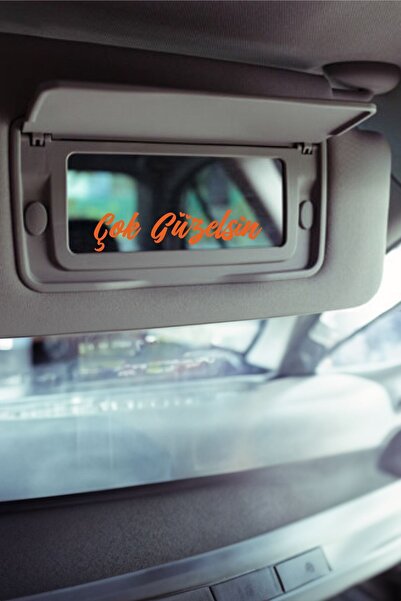 Turuncu Çok Güzelsin Araba Güneşlik Ayna Yazısı -Etiket Sticker 8x2cm