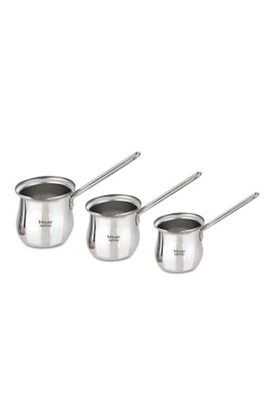 hisarcelik Optima 3-Piece Metallic Coffee Pot Set - Steel Hisar