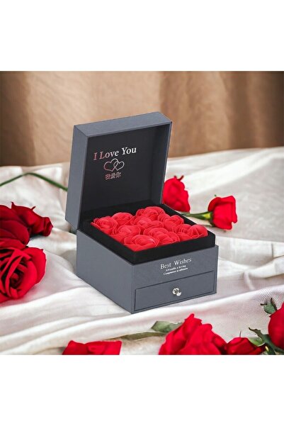 Se Promo Sonsuz Gül Çekmeceli Mücevher Kutusu Siyah