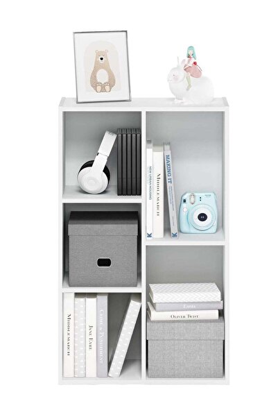 Modern home Multifunctional Shelf for Kid's Room and Office - Organizer for Toys, Books, and Supplies, White