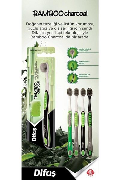 Difaş Bamboo Charcoal Toothbrush Soft