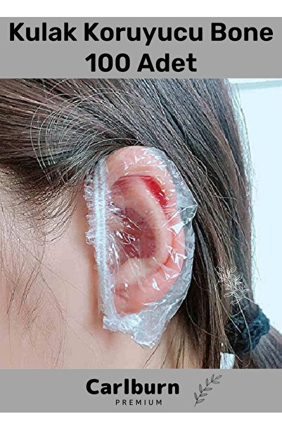 Carlburn Özel Üretim Su Geçirmez Koruyucu Dayanıklı Hafif Şeffaf Herkese Uyumlu Kulak Bonesi 100 Adet