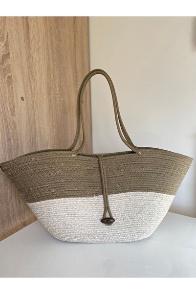 Parla Life Geantă de umăr pentru femei, lucrată manual, geantă de paie, geantă de plajă 26x59 cm