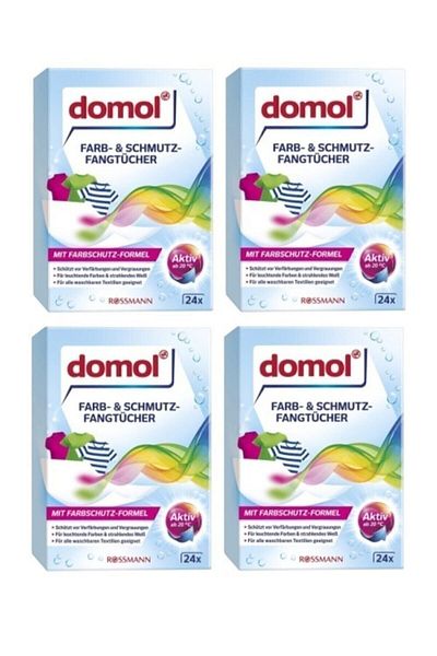 DOMOL Color Separating Revitalizing Wipes 24 Pieces x 4 Boxes